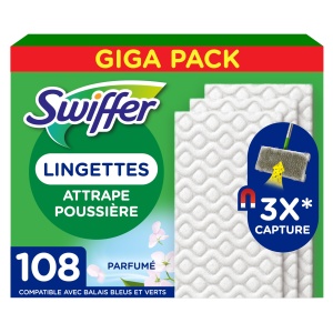 Mop cu prindere Swiffer Dry, 108 servetele, 3x mai eficient, ideal pentru par de animale