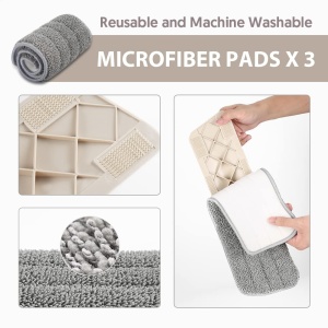 Mop cu spray HOMTOYOU, microfibra, 2 pad-uri, pentru toate tipurile de podele - Img 4