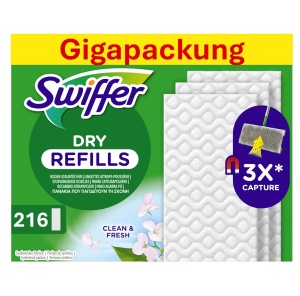 Mop uscat Swiffer cu 216 servetele, cu parfum Febreze, 3x mai eficient