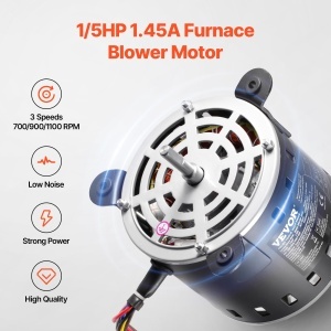Motor electric VEVOR YDK160-4G02 15 CP 220V 3 viteze cu condensator inclus - Img 2