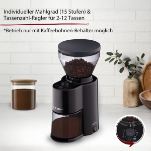 Moulineta de cafea Cloer 7520, 300 g, 150W, neagra - Img 4