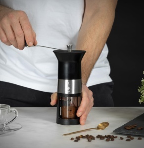 Moulineta manuala cafea Bialetti, inox, mat-negru, 6 setari de macinare - Img 5