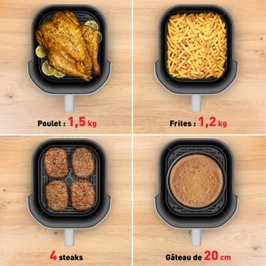 Moulinex Easy Fry infrarosu, friteuza cu aer, 7L, tehnologie cu infrarosu, rezistenta dubla, panou digital, poate fi spalat in masina de spalat vase, fereastra de vizualizare, 8 moduri, aplicatie de retete, EZ831G - Img 4