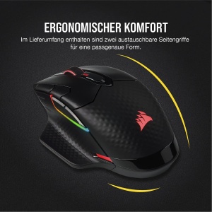 Mouse de gaming Corsair Dark CORE RGB PRO Wireless, 18000 dpi, Negru - Img 7
