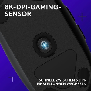 Mouse de gaming Logitech G203, 8000 DPI, RGB personalizabil, 6 butoane, negru - Img 2