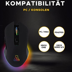 Mouse de gaming THE G-LAB Kult Helium, senzor optic 800-6400 DPI, iluminare LED - Img 5