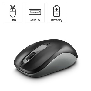 Mouse fara fir Hama pentru stangaci si dreptaci (3 butoane, 2,4 Ghz, cu receptor USB nano, 1600 DPI, mouse optic, pentru notebook si PC) antracit/negru - Img 2