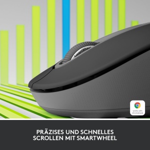 Mouse fara fir Logitech Signature M650 L - maini mari, clicuri silentioase, butoane laterale personalizabile, Bluetooth, compatibilitate cu mai multe dispozitive - Graphite - Img 3
