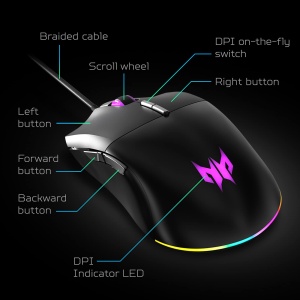 Mouse gaming Acer Predator Cestus 330 PixArt 3335 RGB 16000 DPI - Img 2