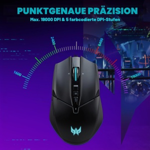 Mouse gaming Acer Predator Cestus 335, 19000 DPI, 10 butoane, negru - Img 2