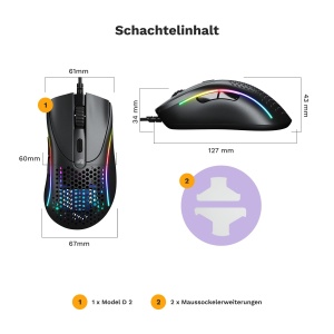 Mouse gaming Glorious Model D2 Black 58g senzor optic 26K DPI - Img 9