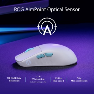 Mouse Gaming Wireless ASUS ROG Harpe Ace Aim Lab Edition Alb RGB 36000 DPI 54g - Img 5