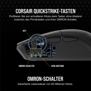 Mouse gaming wireless Corsair KATAR Elite - 26000 DPI, ultralight, negru - Img 7