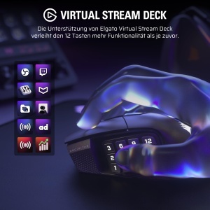 Mouse Gaming Wireless Corsair Scimitar Elite SE Gunmetal, 16 butoane, 33k DPI - Img 5