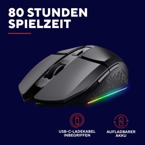 Mouse gaming wireless GXTrust 1108 Vylax 80 ore autonomie LED multicolor 800-4800 DPI Negru - Img 3