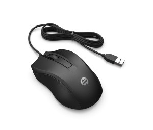 Mouse HP 100 USB 1600 DPI Design ergonomic ambidextru Negru