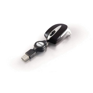 Mouse optic portabil Verbatim Go Mini - 1000 dpi, USB retractabil, negru - Img 4