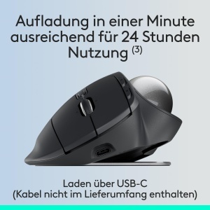 Mouse Trackball Logitech MX Ergo S, wireless, ergonomica, USB-C, grafit - Img 8