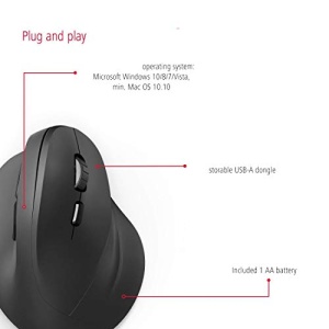 Mouse wireless ergonomic Hama EMW-500 design vertical negru - Img 13