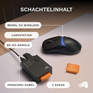 Mouse wireless gaming Glorious Model O3 InfinitePlay 30K DPI RGB Negru - Img 8