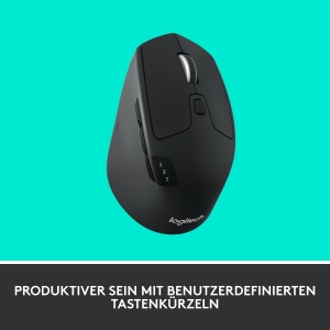 Mouse wireless Logitech M720 Triathlon Multi-Device, Bluetooth, Receptor USB Unifying, 1000DPI, 6 butoane programabile, baterie de 2 ani, pentru laptop, PC, Mac, iPadOS - gri - Img 3
