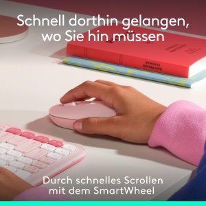 Mouse wireless Logitech POP, compact, Bluetooth, roz - Img 3