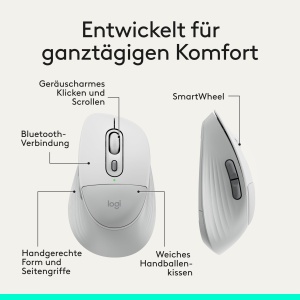 Mouse wireless Logitech Signature Comfort M850 L, ergonomica, cu Bluetooth, pentru dreptaci - Img 4