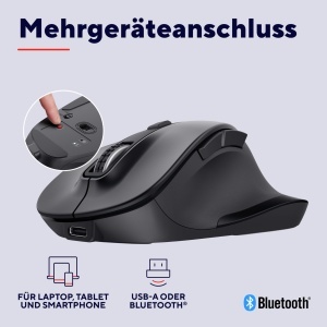 Mouse wireless reincarcabil Trust Fyda, Bluetooth 2.4GHz, 800-2400 DPI - Img 3