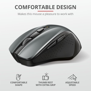 Mouse wireless Trust Nito ergonomic 6 butoane 800-2200 DPI negru - Img 3