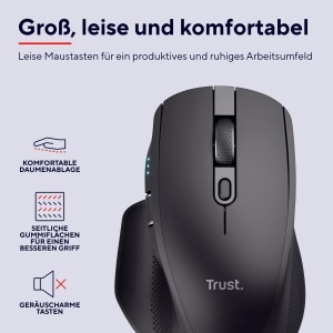 Mouse wireless Trust Ozaa, Bluetooth si 2.4GHz, reciclabil, negru - Img 3