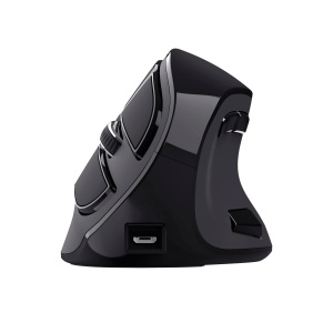 Mouse Wireless Vertical Trust Voxx, Mouse Wireless Ergonomic Reincarcabil, Bluetooth si Conexiune 2.4GHz, 9 Butoane, 1200-2400 DPI, PC/Mac/Computer/Laptop/MacBook/Chromebook - Negru
