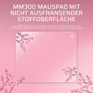 Mousepad Corsair MM300 Cherry Blossom, 360mm x 300mm, Anti-Fray, Roz - Img 2
