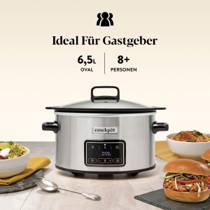 Multicooker Crockpot Sizzle Stew CSC112X, 6.5L, Inox, Digital - Img 3