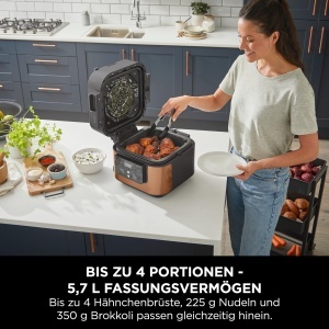 Multicooker Ninja Speedi ON400EUCP, 5.7L, 10-in-1, Friteuza cu aer cald, Negru si Cupru - Img 7
