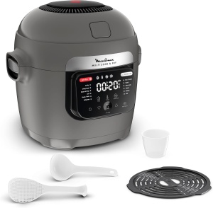 Multicooker si Friteuza cu Aer Cald Moulinex MZ730BF0, 6L, 12 Programe, Hippo-Gri - Img 1