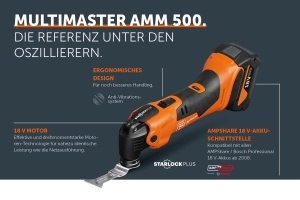 Multitool electric Fein AMM 500 Plus Top AS, 18V, sistem anti-vibratii, accesorii incluse - Img 5
