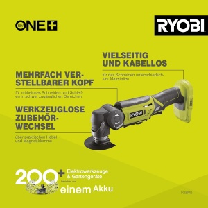 Multitool RYOBI 18V ONE R18MT-0 cu 6 viteze, accesoriu pentru renovare - Img 2