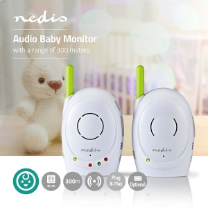 Nedis Audio Baby Monitor - Monitoare wireless pentru bebelusi cu interfon si raza de actiune de 300 m - Set de 2 - Verde/Alb - Img 2