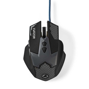 NEDIS Gaming Mouse - Cu fir - 800/1200 / 1600/2400 DPI - DPI reglabil - Numar de butoane: 7 - Dreptaci - 1,50 m - LED