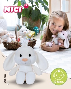 NICI Happy Hase 62675 Iepure de Plus 20cm Beige Material RPET - Img 3