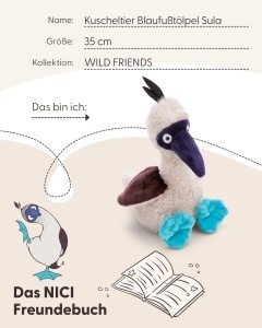 NICI Kuscheltier Blaufusstolpel Sula 35cm Beige Jucarie din Plus Eco-Friendly - Img 5