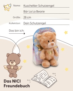 NICI La La Bearie 61184 Ursulet de Plus 28cm cu Aripi Aurii in Cutie Cadou - Img 5