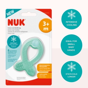NUK Extra Cool Beissring pentru bebelusi 3 luni efect de racire si masaj multicolor - Img 2