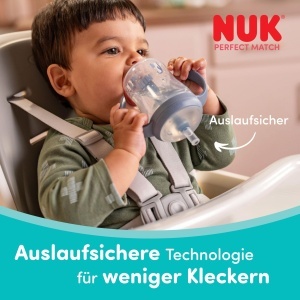NUK Perfect Match Biberon cu pai 260 ml albastru anti-scurgere - Img 4