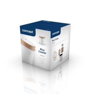 Oala de fiert orez Concept RE3030, 1.5 l, alba cu decor din lemn - Img 6