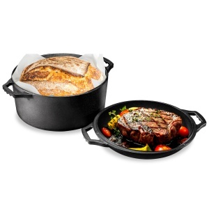 Oala din fonta NutriChef, 26 cm, 3.5 litri, negru mat