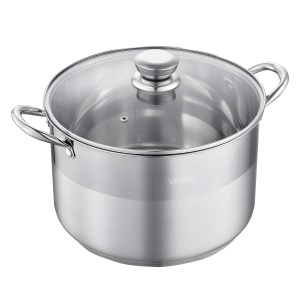 Oala din inox VEVOR 11,4 L cu capac din sticla, potrivita pentru toate tipurile de plite - Img 9