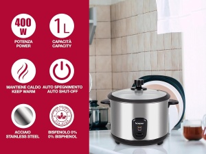 Oala electrica pentru orez BEPER P101VAP001, 625g, cu functie de aburire si antiaderenta - Img 2