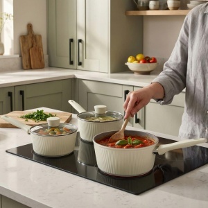 Oala Russell Hobbs Cote 16 cm, Aluminiu, Antiaderent, Culoare Crem - Img 4