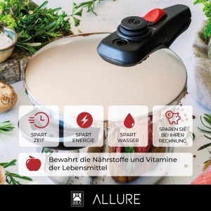 Oala sub presiune BRA Allure, 6 litri, otel inoxidabil, 2 programe de gatire - Img 5